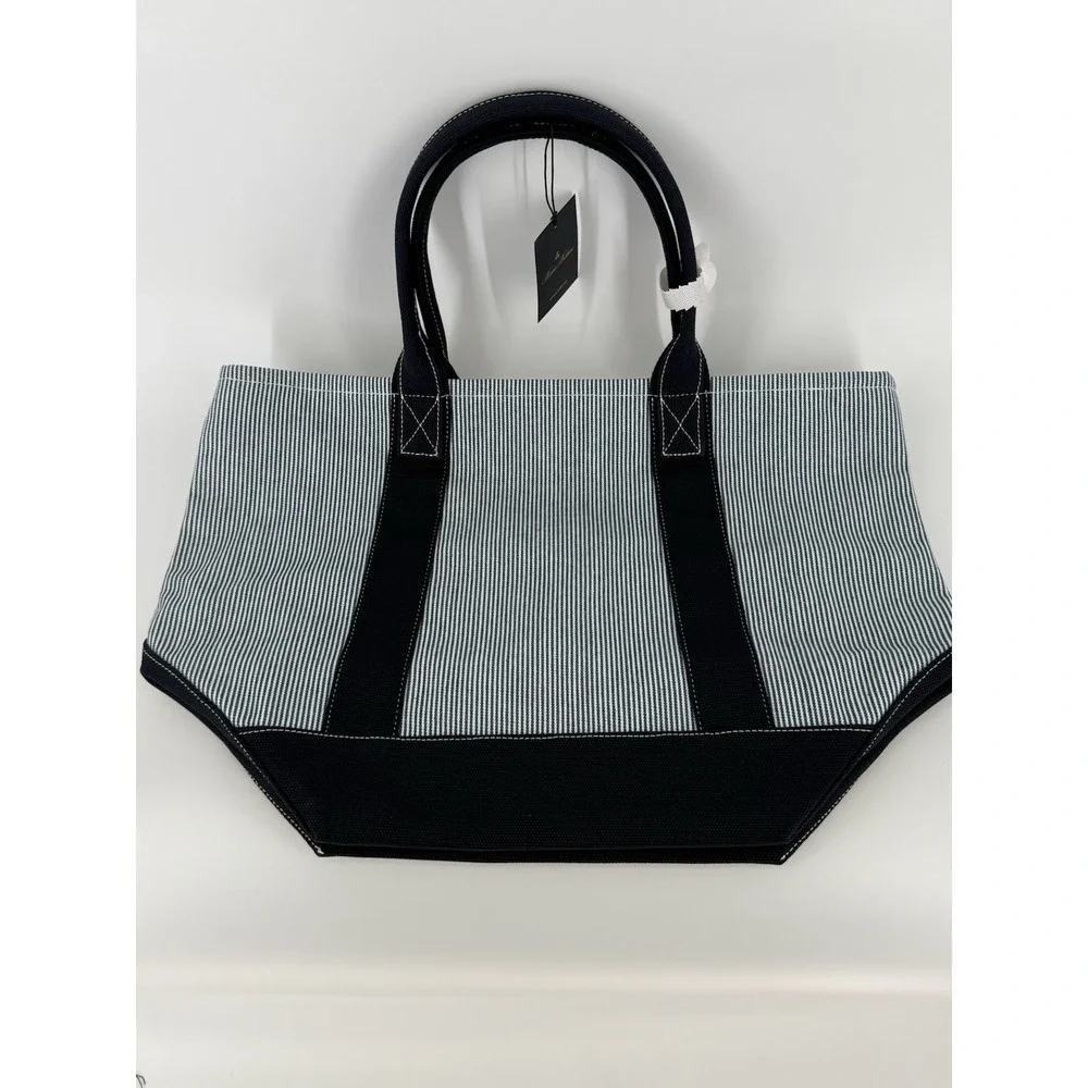 NWT Brooks Brothers Penn Tote Bag Navy Canvas Striped Red Lining Pockets $149